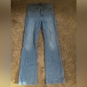7 For All Mankind Dojo Flare Jeans in Light Blue